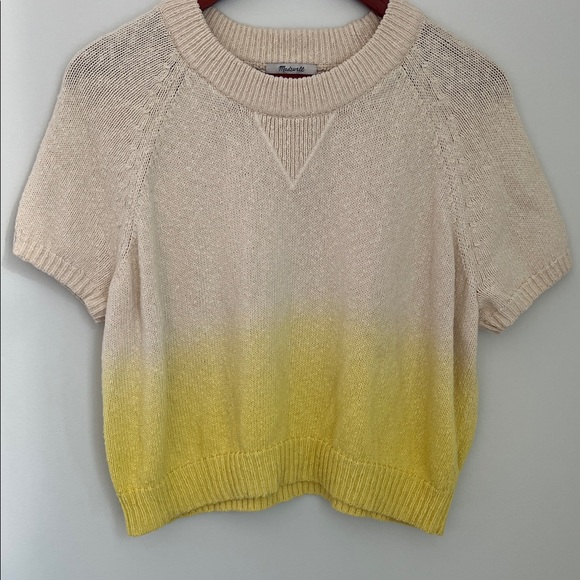 Madewell Cream and Soft Yellow Ombre Knit Style #AM300 Cropped Top Size S - Picture 9 of 16